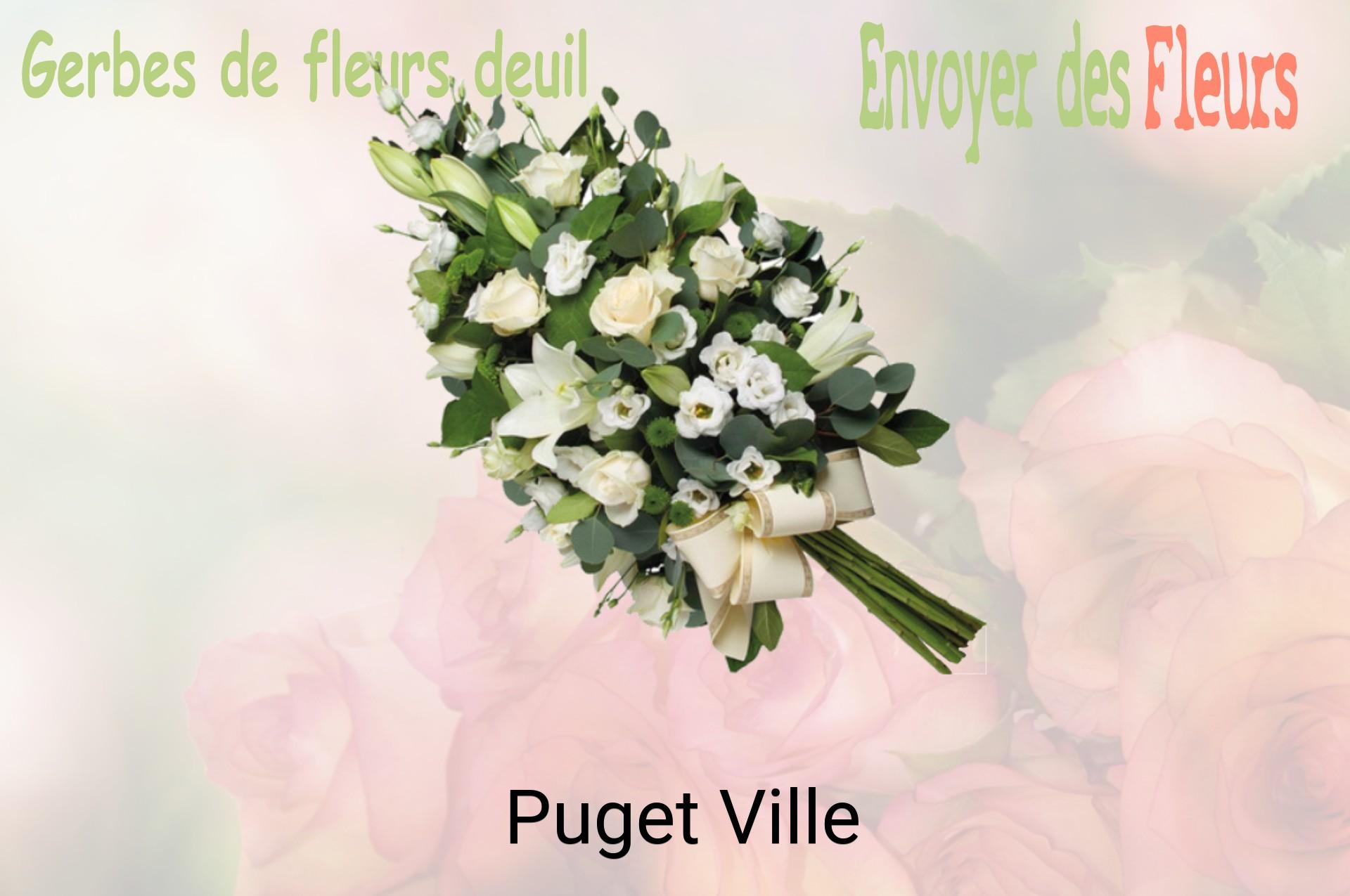 Gerbe de fleurs de deuil livrée à Puget-Ville